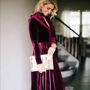 Maggy London Velvet Midi Dress 